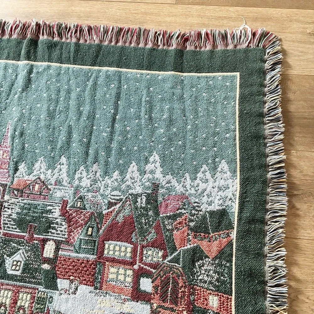VTG Department 56 Christmas Winter New England Series Woven Cotton Throw Blanket